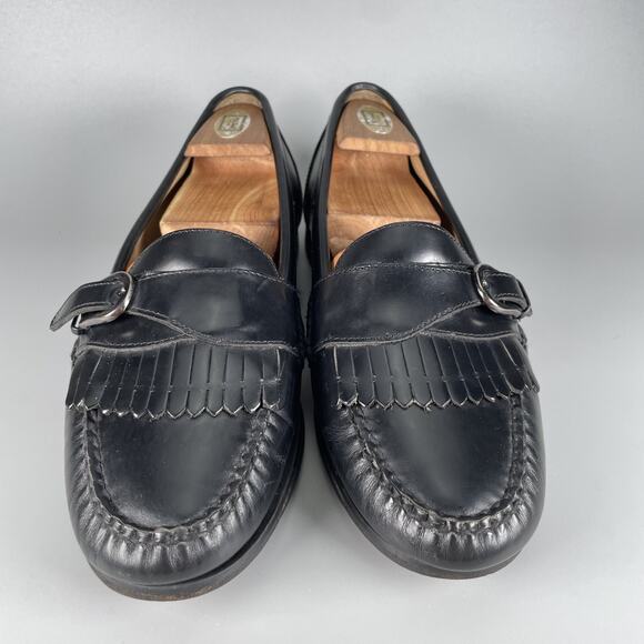 G.H. Bass Men\'s Size 8 Black Leather Casual Slip On Kilt Dress Shoes Casual GUC main image 6